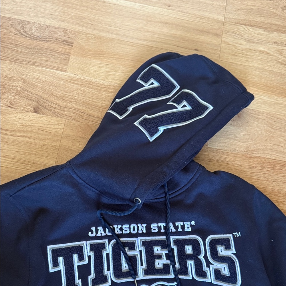 JACKSON STATE UNIVERSITY Navy Crewneck Hoodie with Tigers Graphic - Picture 5 of 6